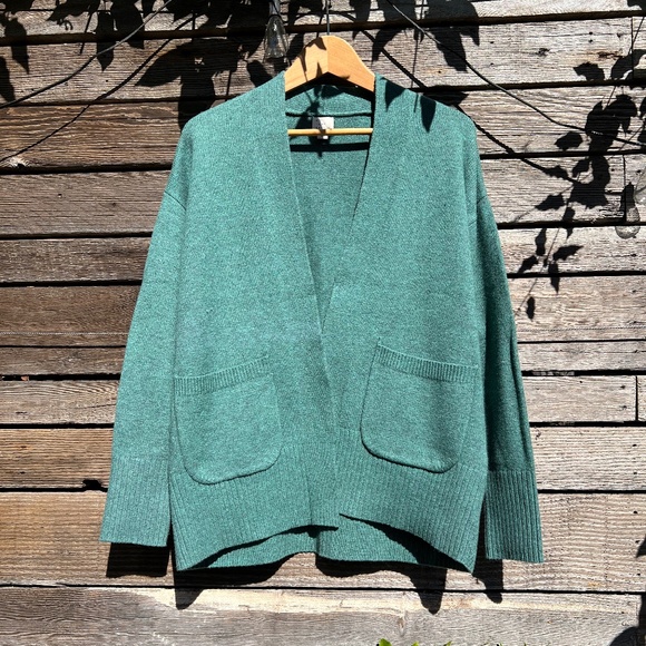 a new day - Teal heathered cardigan w/pockets - Size S - Picture 1 of 5